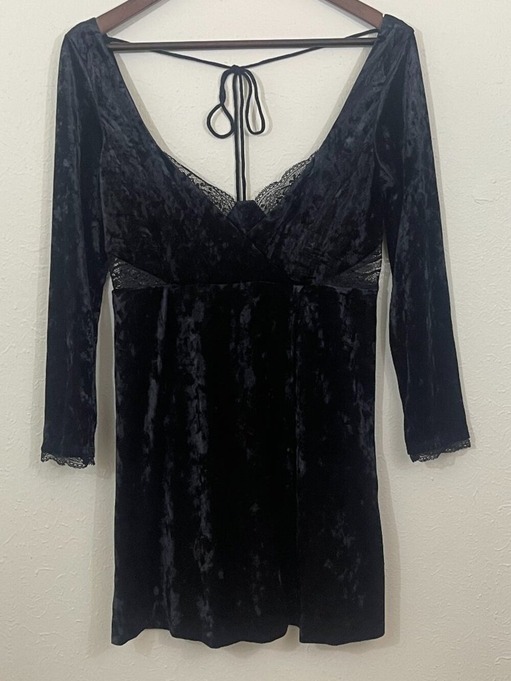 Free People Sz S Kat Velvet Mini Dress NWT